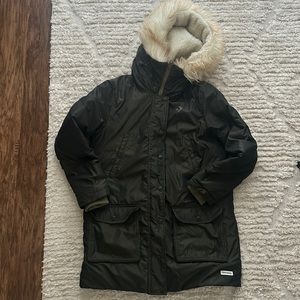 Converse Mid Thigh Hooded Puffer Jacket Large